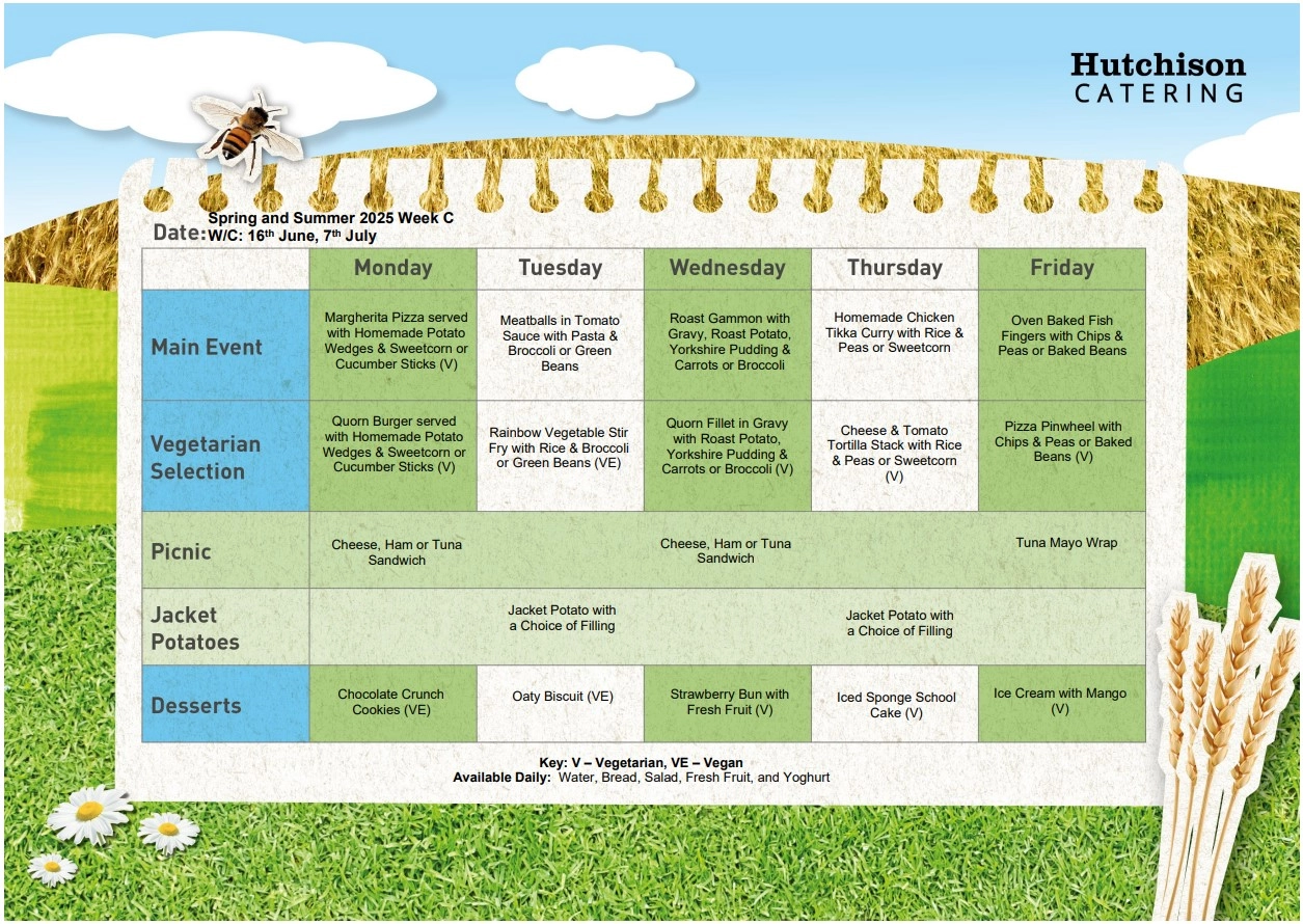 School Menu Summer 2025 Week C