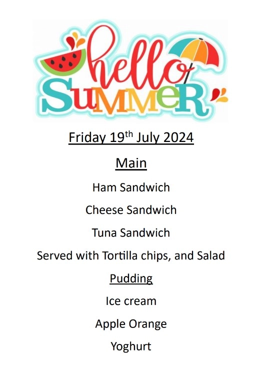 Hello Summer Menu